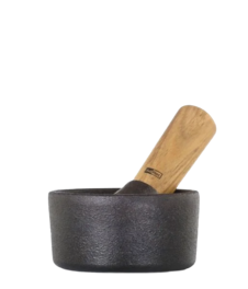 AdHoc Mörser aus Gusseisen und Akazienholz ⌀ 10cm